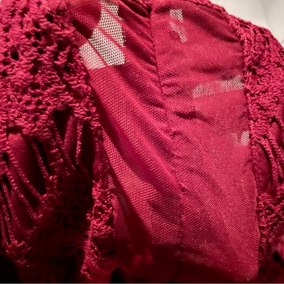 Alfred State Lace Dress Maroon Color Size S - Picture 11 of 11